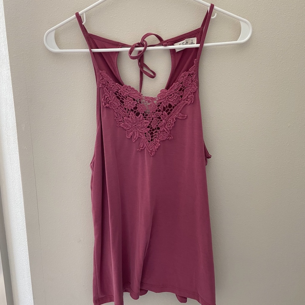 Abercrombie Red Lace Tank Top